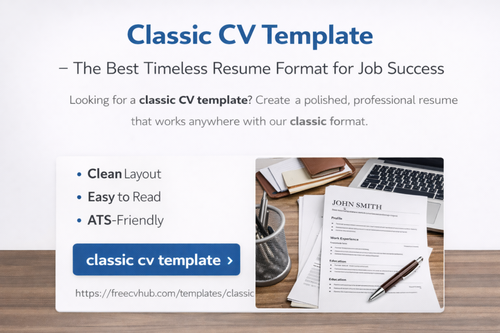 Classic CV Template – The Best Timeless Resume Format for Job Success