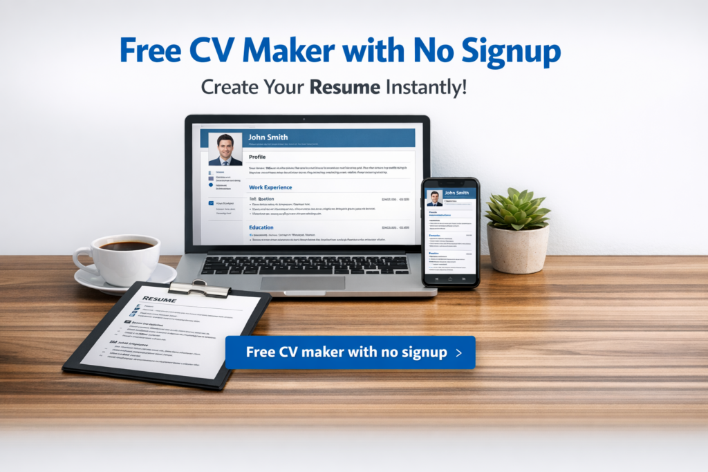 Free CV Maker with No Signup